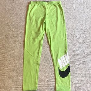 Lime green Nike leggings